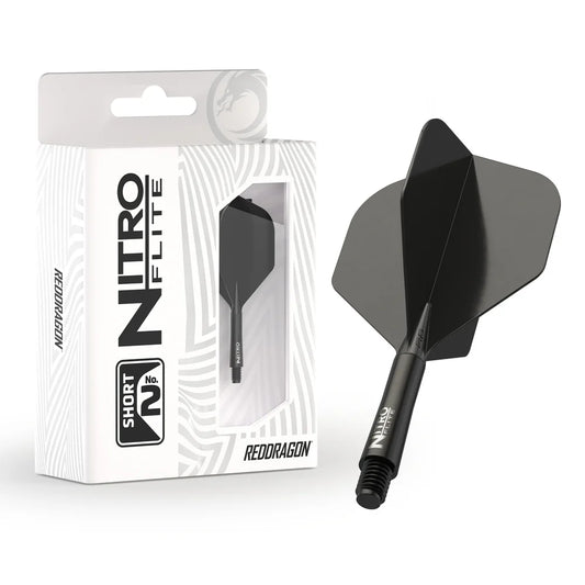 Nitro Flite Integrated Flight & Shaft - Black & Black | Red Dragon