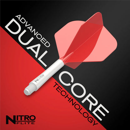Nitro Flite Integrated Flight & Shaft - White & Red | Red Dragon
