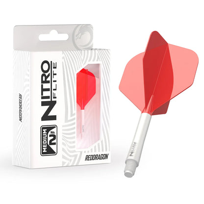 Nitro Flite Integrated Flight & Shaft - White & Red | Red Dragon