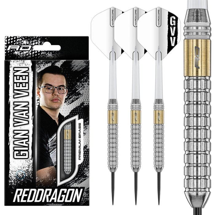 Gian Van Veen Brass Signature Edition Steel Tip Darts | Red Dragon