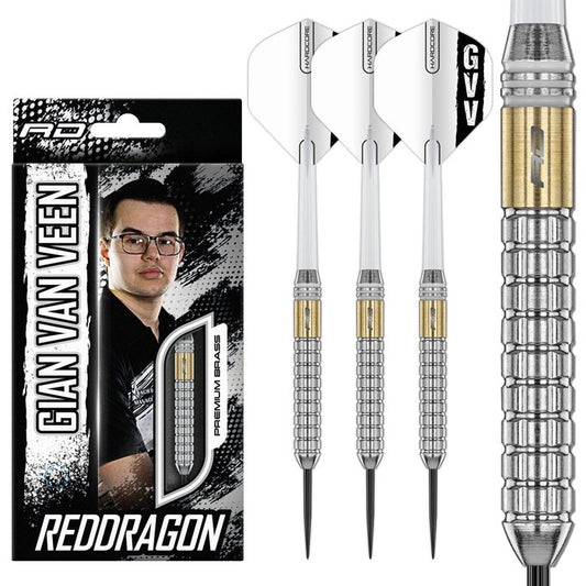 Gian Van Veen Brass Signature Edition Steel Tip Darts | Red Dragon