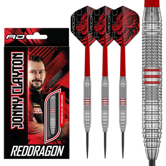 Jonny Clayton Brass Signature Edition Steel Tip Darts | Red Dragon