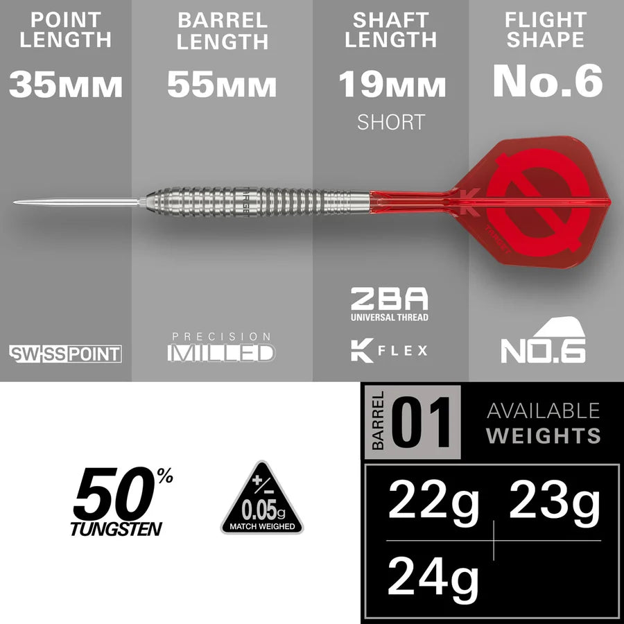 Group Ø 01 SP 50% Tungsten Steel Tip Darts | Target